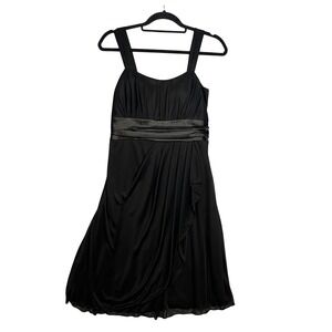 Neon‎ by Bulux USA Vintage Black Ruched Cocktail Dress Size L Y2K Back Bow